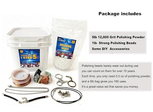 5 lbs Tumbler Media Grit,Polish 12000 Fine Aluminum Oxide, Step 5 for Tumbling Stones,Rock Polishing Grit Media, Works with Any Rock Tumbler