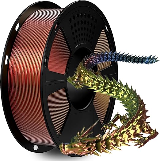 GIANTARM Tri-Colors Silk Pla Filament, 3D Printer Filament 1.75mm +/-0.02mm, 1Kg (2.2lbs) Spool, Vacuum Packaging (Red+Yellow+Blue)