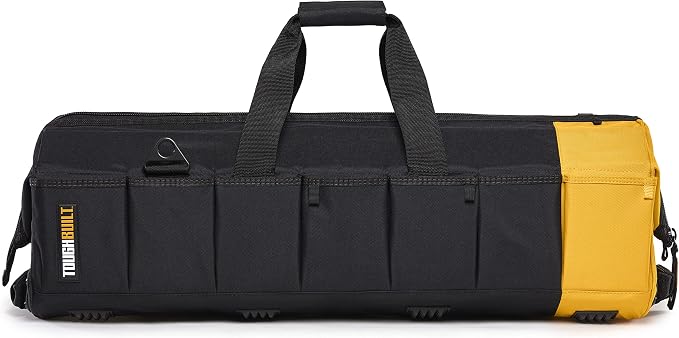 ToughBuilt – Massive Mouth Tool Bag, Heavy-Duty Fabric Wide-Mouth Bag with Rigid Frame, Waterproof Hard Base & Reinforced Handles