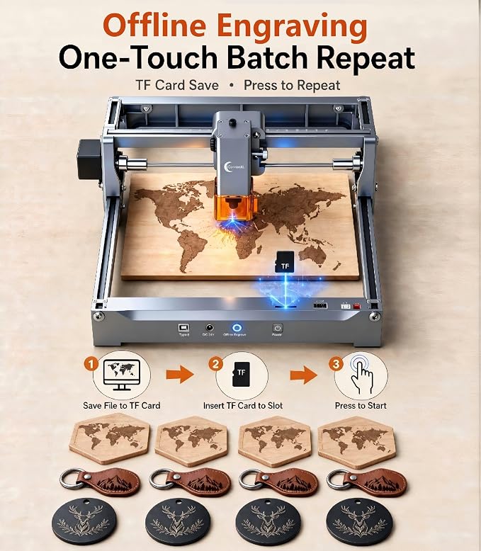 K15 Pro 7w Laser Engraving Machine with App Control, 7.87''×11.81''(Near A4) Work Area, Laser Engraver for DIY CNC, Crafts, Wood, Acrylic, Leather, Stone, 7000mW,Class 1