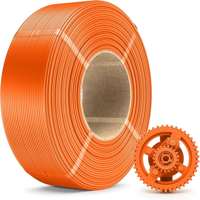 SUNLU PLA+ Refill Filament Refill 1.75mm 1KG, 3D Printer Filament PLA Plus, No-Spool PLA Plus Filament for Reusable Spools Compatible with Bambu Labs Filament, 1KG Roll, Sunny Orange