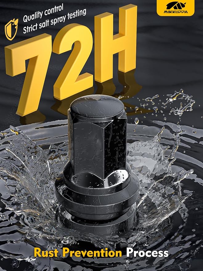MIKKUPPA OEM M14x1.5 Lug Nuts - Replacement for 2017-2025 Ford F250 F350, 13/16" 21mm Hex Black Closed End Mag Seat Lug Nuts HCPZ-1012-B, HCPZ-1012-A (32pcs)