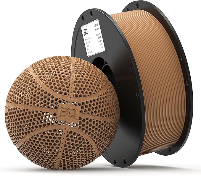 BIQU PLA-HR Flexible 3D Printer Filament Specifically for Printing Airless Basketballs, 1.75mm 1KG Spool (2.2lbs), Flexi Tough Filament Compatible with Most FDM 3D Printer (Brown)