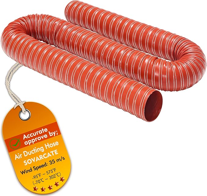 3 in Intake Hose Automotive Air Duct Hose Length 1 Meter (3.3 Feet) Double-layer Silicone Flexible Brake Cooling Ducting Induction vacuum hose for Air System (Red)