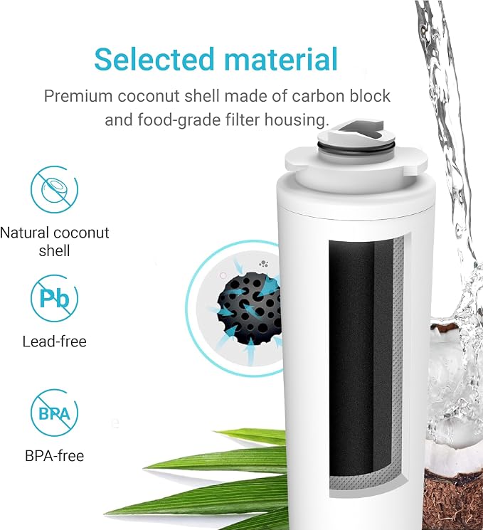 AQUA CREST 51300C Water Filter Replacement for Elkay® 51300C, [NO CHIP] Compatible with Elkay® ezH20® and Halsey Taylor® Bottle Filling Stations, NSF/ANSI 42, Reduces Chlorine, Bad Taste & Odor 3 Pack