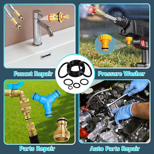 KEZE 1228 Pcs 32 Size Clear Food Grade Silicone O Rings and 1440 Pcs Rubber O Rings Kit for Valve Sealant Faucet O Rings Faucet Automotive Hydraulic Pipe Repair