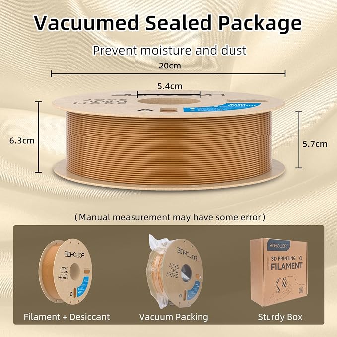 3DHoJor Silk PLA Filament 1.75mm, PLA Filament 1.75mm Silk Shiny 3D Printer Filament, 1kg Cardboard Spool (2.2lbs), Dimensional Accuracy +/- 0.03 mm, Fit Most FDM Printer（Red Copper）