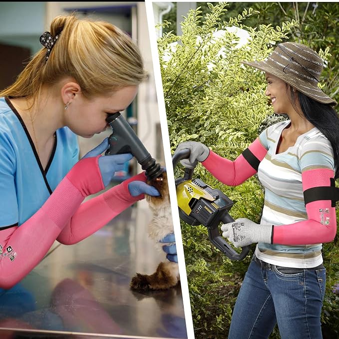 Schwer AIR-SKIN ANSI A6 Cut Resistant Arm Sleeves for Men & Women S901-P, Non-PFAS Arm Protectors for High Risk Work, UPF50+ UV Protection Cooling Gardening Sleeves for Farming, Lightweight