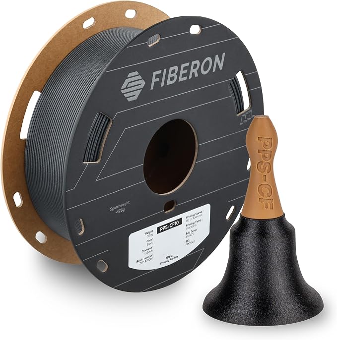 Polymaker Fiberon PPS-CF10 Filament Black 1.75mm 0.5kg, Extreme Heat Resistance - Fiberon Carbon Fiber Reinforced PPS 3D Printing Filament Ideal for Molding