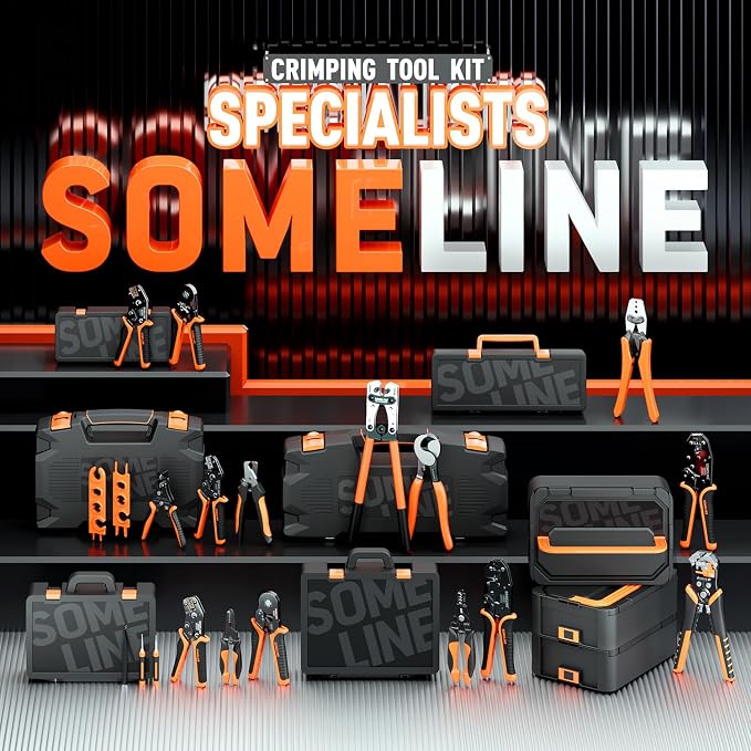 SOMELINE Wire Connectors Kit with Crimping Tool, 39 Types (UL Listed) Premium Electrical Terminals Assortment, 22-10 AWG Ratchet Crimper - Ring Fork Spade Butt Pin Blade Quick Disconnects (273 Pcs)