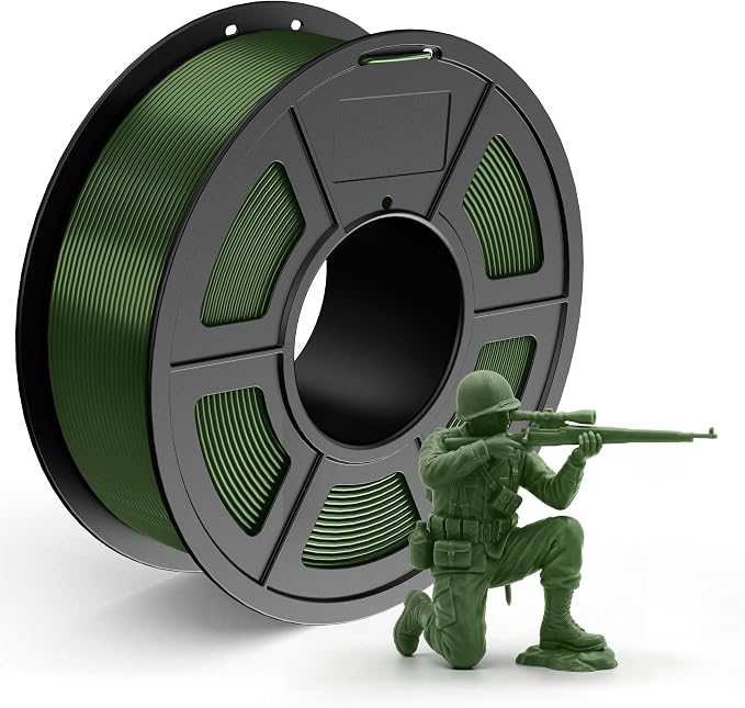 TECBEARS PLA Filament 1.75mm, Neatly Wound 3D Printer Filament, Dimensional Accuracy +/- 0.02 mm, 1Kg Spool(2.2 lbs), Fits for Most FDM 3D Printers, Olive Green