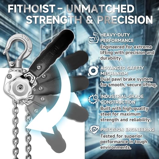 1/2 Ton Mini Lever Hoist, Chain Hoist Come Along 10FT, Aluminum Alloy Small Puller Hoist G80 Chain with Safety Hook, for Lifting Pulling Garages Warehouse, Presents for Dad Husband Men
