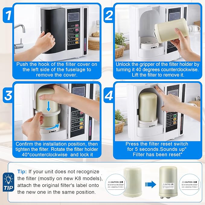 Premium Water Filter Replacement Cartridge Compatible with HG-N Type Water Ionizer, Compatible with Enagic Kangen SD501, KANGEN 8, JrIV (Not for Original Type Before 2010)
