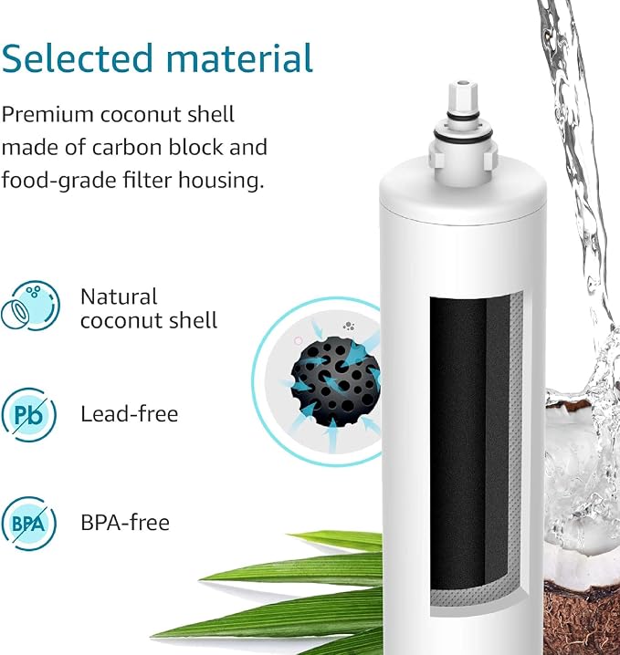 AQUA CREST FQK1R, GXULQK, GXK140TNN, GXULQR, NSF/ANSI 42 372, Replacement Filter for GE GXK140TNN and GXULQK systems, reduces Lead, Chlorine & Other Impurities for Better Water, 2K Gallons (Pack of 3)