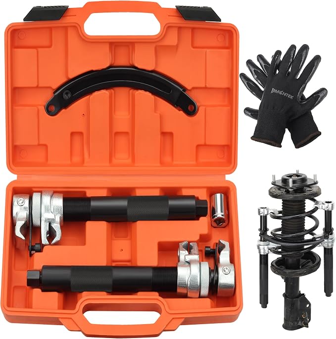 Coil Spring Compressor Tool, Heavy Duty Macpherson Strut Spring Compressor Set with Safety Bracket for Car Truck ATV UTV, 2200 LB Capacity