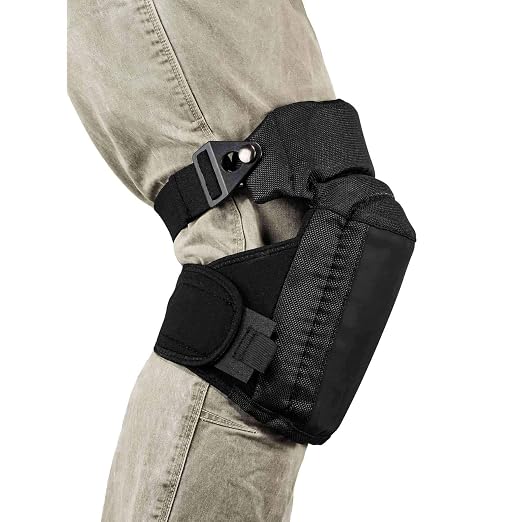 Gel Foam Knee Pads with Comfort Hinge Straps, Soft Fabric Cap, Buckle Closure, Ergodyne ProFlex 450 ,Black