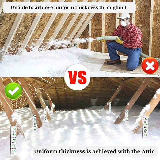 Attic Measuring Rulers - Attic Insulation R-Value Ruler,Thick Card Stock,25 inches,for Ceiling Insulators Insulation (30)