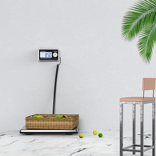 Shipping Scales 440lbs x 1.76oz Stainless Steel Large Platform,Small Business,Superlight High Accurate Postal Scales for Shipping Packages,Post Offices,Luggage Scale Battery and Adapter