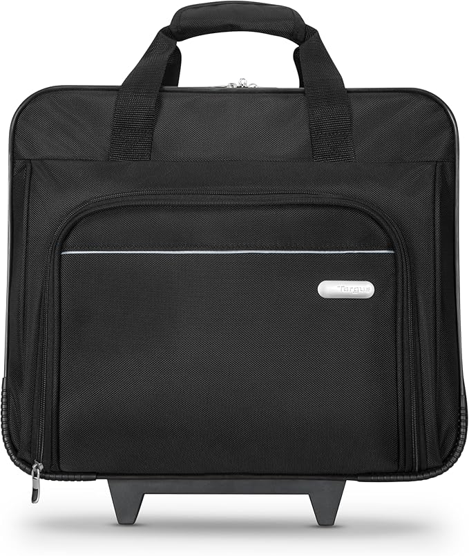 Targus 16 inch Rolling travel laptop case, Black - Travel briefcase and small rolling bag - Spacious foam padded laptop case 16" (TBR003US)