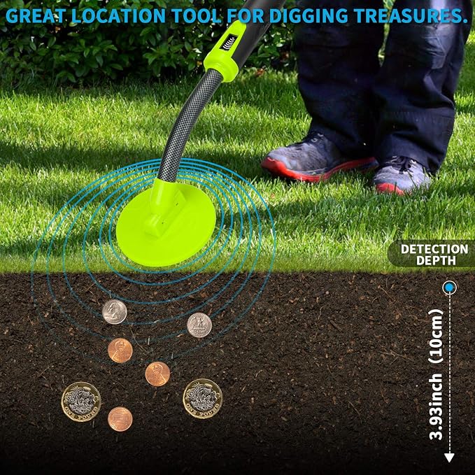 GLOBALDETECTOR Metal Detector 35m/115 Feet Fully Waterproof Underwater Pinpointer High Sensitive Portable Handheld Pulse Induction Gold Detectors Targeting with Vibration LCD Display