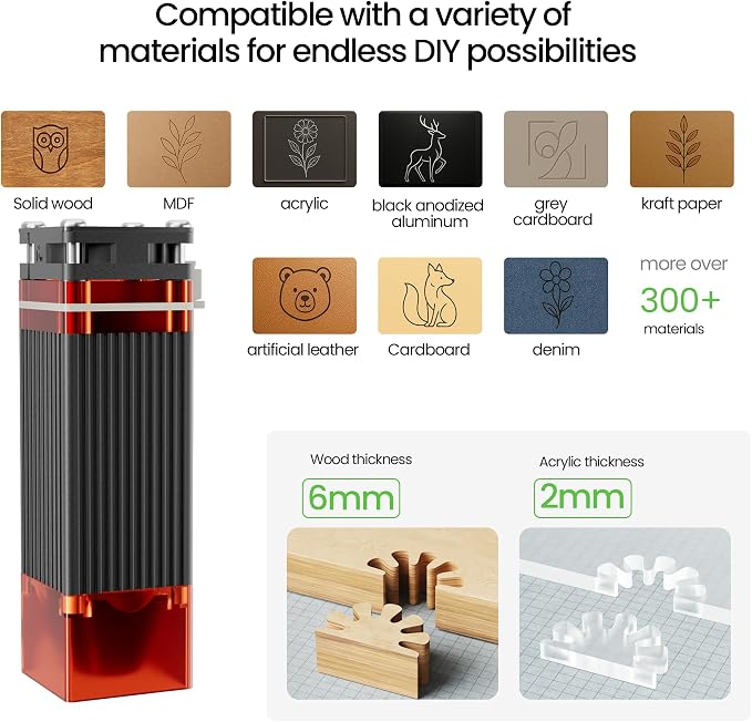 LONGER RAY5 Laser Engraver 2500mW High Precision 0.04 * 0.04mm Laser Cutter and Engraving Machine 130x130mm Working Area Mini Portable Laser Engraver for Wood Metal Acrylic Glass