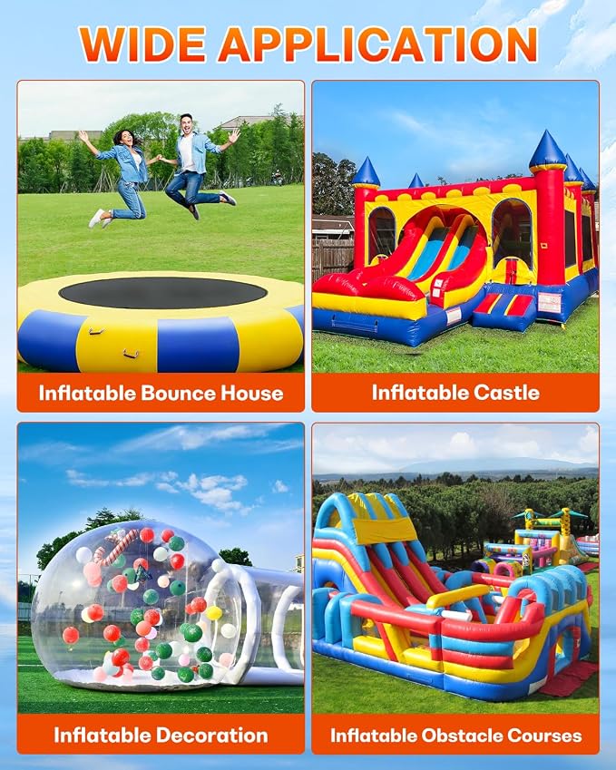 High-Power 950W 1.25HP Inflatable Commercial Air Blower for Outdoor Bounce Houses, Water Slides air Sofas, Paint Booth and Other Suitable Large Outdoor inflatables Electric Air Pump Fan