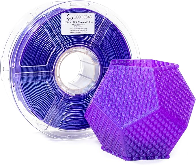 Cookiecad PLA Filament 1.75mm 1kg Iridescent Glitter 3D Printer Filament - Witches Blue Elixir PLA