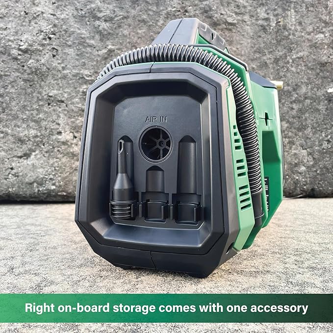 Metabo HPT 18V MultiVolt Cordless Dual Function Inflator, Portable Air Inflator with High Pressure and High Volume Modes, 160 PSI Max Pressure, LED Light, Tool Body Only, UP18DAQ4