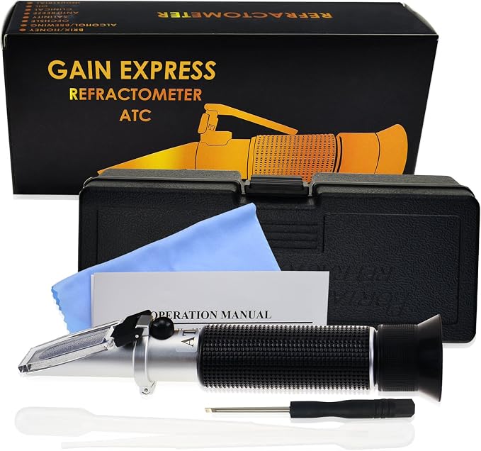 0-10% Brix Refractometer with ATC Low-Concentrated Sugar Content Solutions Accuracy 0.1% Maple Sap Cutting Liquid CNC Maple Syrup Makers Tea