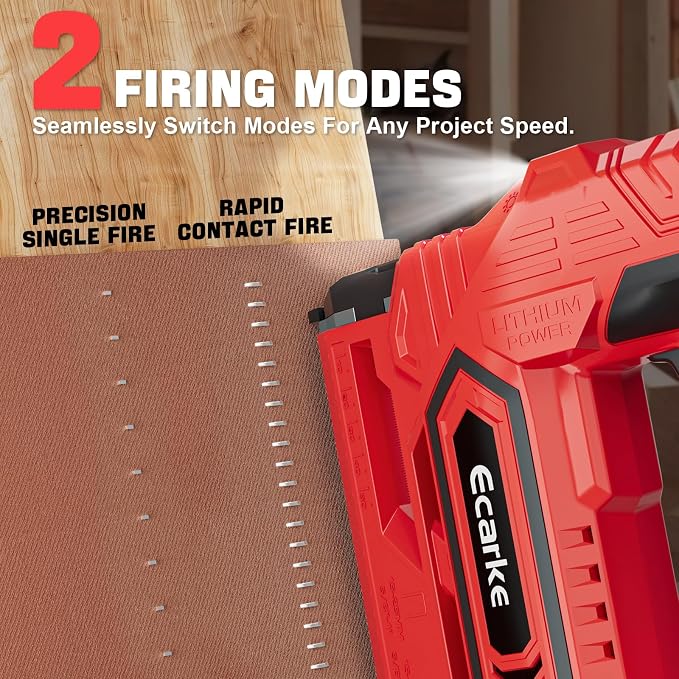 Ecarke Cordless Brad Nailer 2-in-1 Compatible with Milwaukee 18V Battery, 18 Gauge Nail Gun 5/8 to 1-1/4 Inch with 2000 Nials for Wood Carpentry, Powered Electric, 2 Mode, Tool Only
