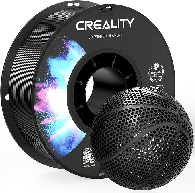 Official Creality TPU Filament 1.75mm 1KG, Flexible 3D Printer Filament, 95A Shore High Hardness & Resilience, Dimensional Accuracy +/- 0.03 mm for Most FDM 3D Printers
