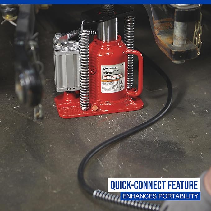 Strongway 20-Ton Air/Hybrid Short Bottle Jack