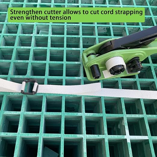 Heavy Duty 770Lbs Break Strength 1/2" x 1480’ Woven Cord Banding Strapping Kit, Woven Cord Tensioner, 100 pcs Galvanized Wire Buckles and Woven Cord Roll