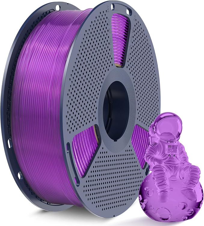 SUNLU TPU 3D Printer Filament 1.75mm, High Speed 95A TPU Filament, Flexible 3D Filament for Fast Printing, Dimensional Accuracy +/- 0.03mm,(1kg Clear Purple,95a TPU)