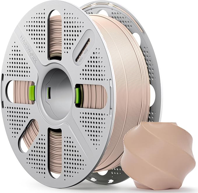 PLA Basic, Pre-Dried Filament with Quick-Swap Reusable Spool 1kg (2.2lbs), 1.75mm 3D Printing Filament, Compatible with Bambu Lab 3D Printers – Beige