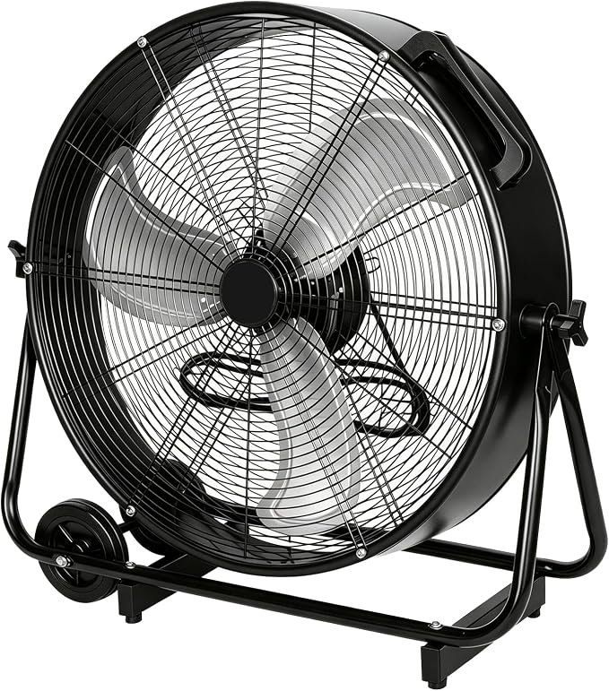 BILT HARD 24" 8100 CFM High Velocity Industrial Drum Fan, 3-Speed Heavy Duty Metal Shop Fan for Warehouse, Workshops, Garage, Factory and Basement - UL Listed