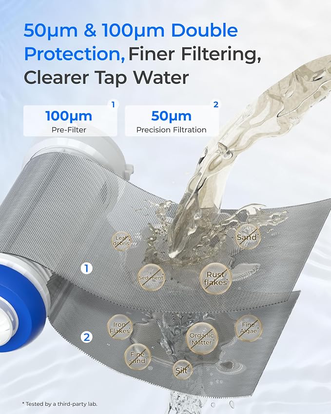 Waterdrop Spin Down Sediment Filter Replacement Cartridge, 100/50 Micron Replacement for WD-BG102