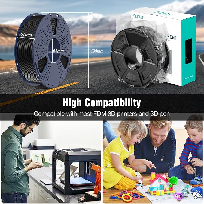 SUNLU 3D Printer ASA Filament 1.75mm, 1KG（Green） | UV/Rain/Heat Resistant Tough 3D Printer Filament, Great for Printing Outdoor Functional Mechanical Parts, 1kg Spool (2.2lbs)