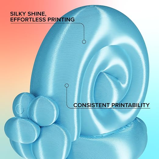 Polymaker Panchroma Silk PLA Filament 1.75mm, 1kg, Light Blue | Neatly Wound, High-Gloss Finish PLA, Easy Print & Smooth Feeding, Compatible with Bambu Lab & Most 3D Printers