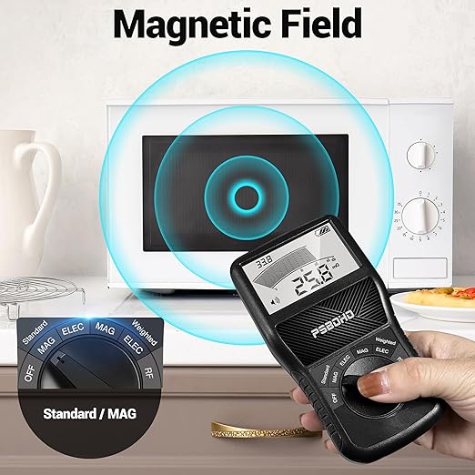 3-in-1 EMF Meter Detects Electric Field (EF), Radio Frequency Field (RF), Magnetic Field (MF) - for Home EMF Detector, Office, Outdoor and Ghost Hunting, Radiation Detector Meters
