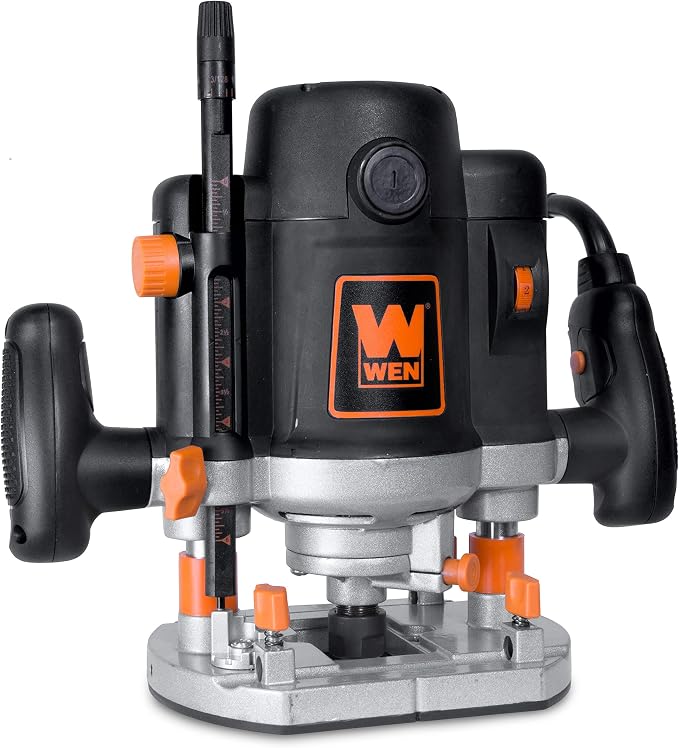 WEN RT6033 15-Amp Variable Speed Plunge Woodworking Router Kit with Carrying Case & Edge Guide