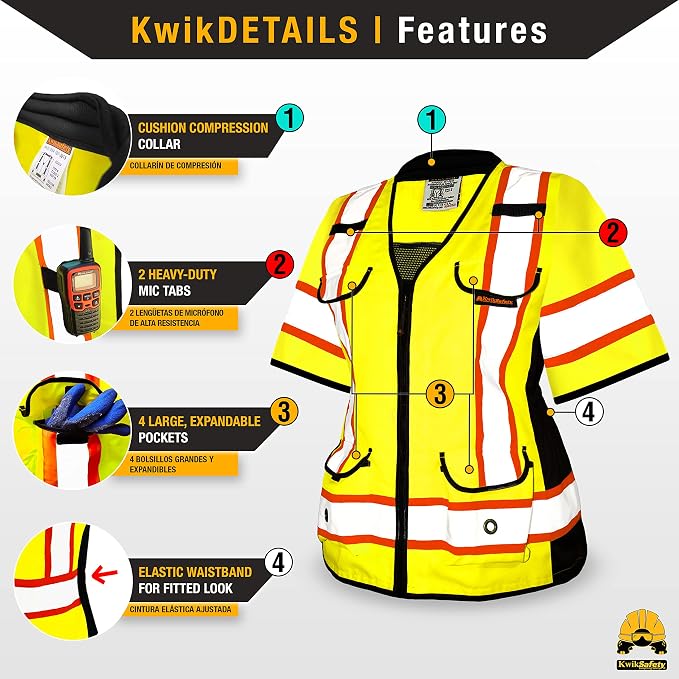 KwikSafety - Charlotte, NC - GODMOTHER (LOOSE FIT) Class 2 & Class 3 Safety Vest for Women [TABLET POCKET] ANSI OSHA