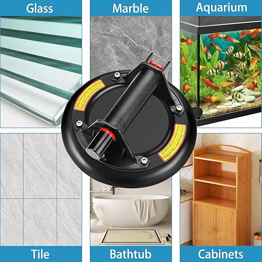 Glass Suction Cups 2 Pack 8 inch Vacuum Suction Cup to Lift Large Glass 330 LBS Lifting Capacity Heavy Duty Industrial Suction Cup Tools with Carrying Case, for Tiles,Windshield,Window