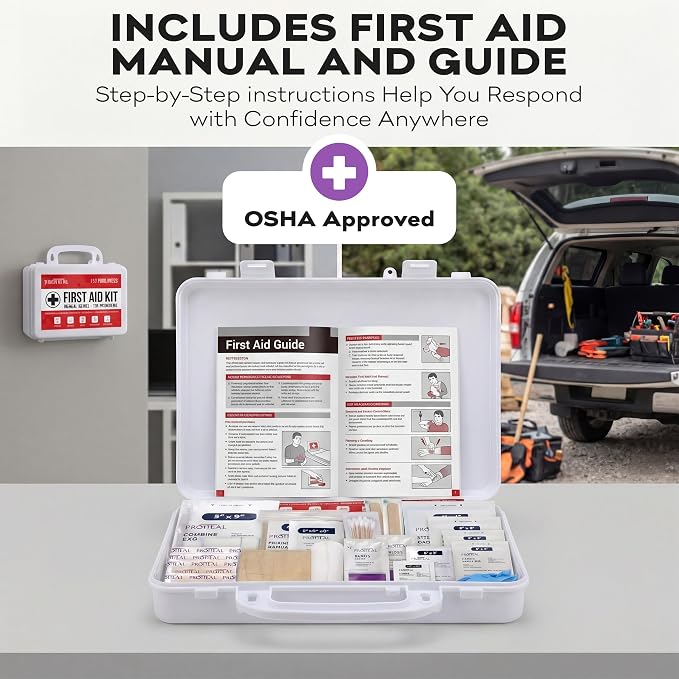 100 Person OSHA Compliant First Aid Kit for Businesses, Vehicles, Trucks, Construction Site - Type III, ANSI Class A Emergency Kit - 364 Piece Essential First Aid Supplies