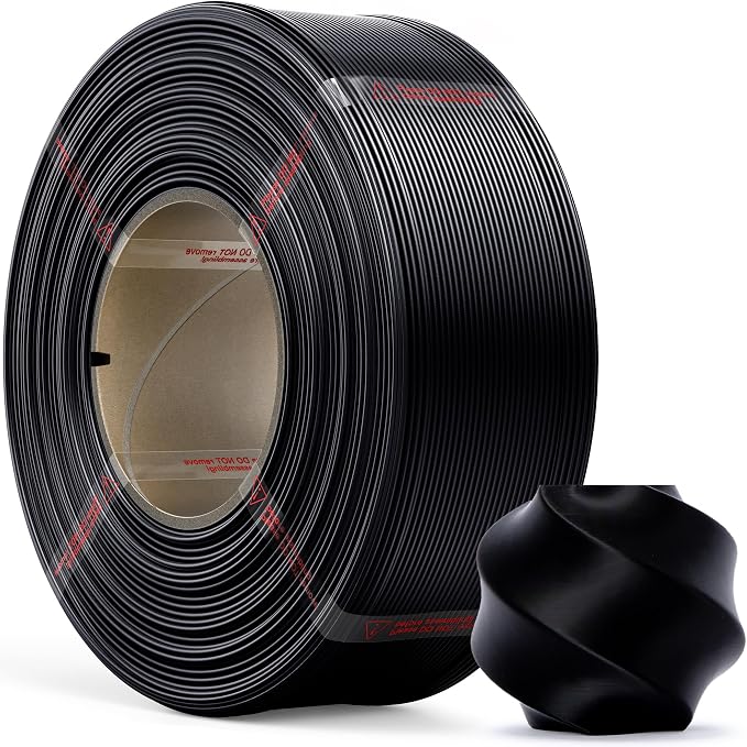 PLA Basic, Pre-Dried Refill Filament 1kg (2.2lbs) for Reusable Spools, 1.75mm Spool-Less 3D Printing Filament, Compatible with Bambu Lab 3D Printers – Black