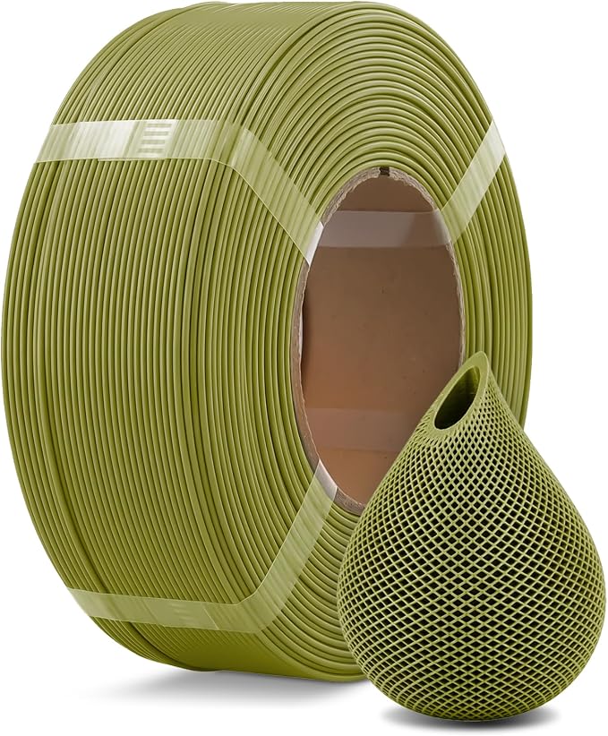 OVERTURE High Speed PLA Filament Refill 1.75mm, Rapid PLA Spoolless 3D Printing Filament, 1kg (2.2lb) Refilament for Bambu Lab, Accuracy +/- 0.02mm, Fit Most FDM Printers (Olive Green)