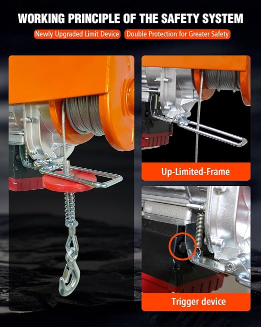 1320 lbs Portable Electric Hoist with Wireless/Wired Remote Control, | Electric Hoist 110V, 16ft/33 ft/min Fast Lifting, 65.6 ft Height for Garage, Attic, Warehouse, Factory, Construction Site