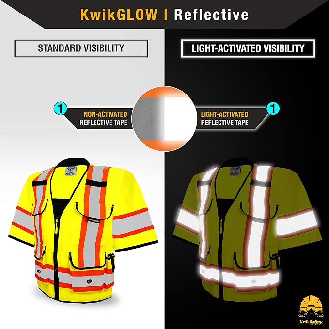 KwikSafety GODFATHER Safety Vest Class 2 & Class 3 ANSI OSHA Hi Vis Vest