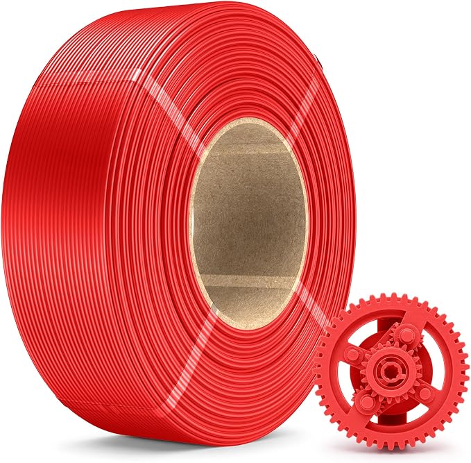 SUNLU PLA+ Refill Filament Refill 1.75mm 1KG, 3D Printer Filament PLA Plus, No-Spool PLA Plus Filament for Reusable Spools Compatible with Bambu Labs Filament, 1KG Roll, Red