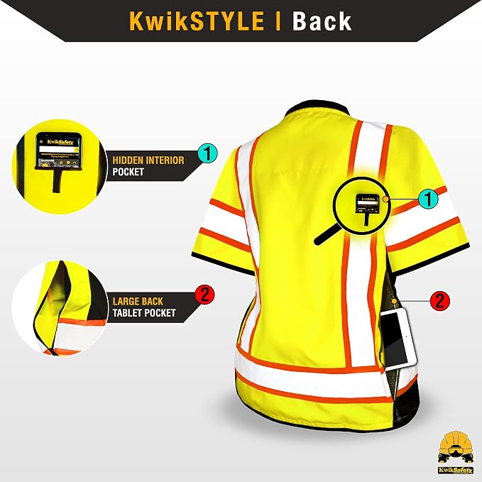 KwikSafety - Charlotte, NC - GODMOTHER (LOOSE FIT) Class 2 & Class 3 Safety Vest for Women [TABLET POCKET] ANSI OSHA